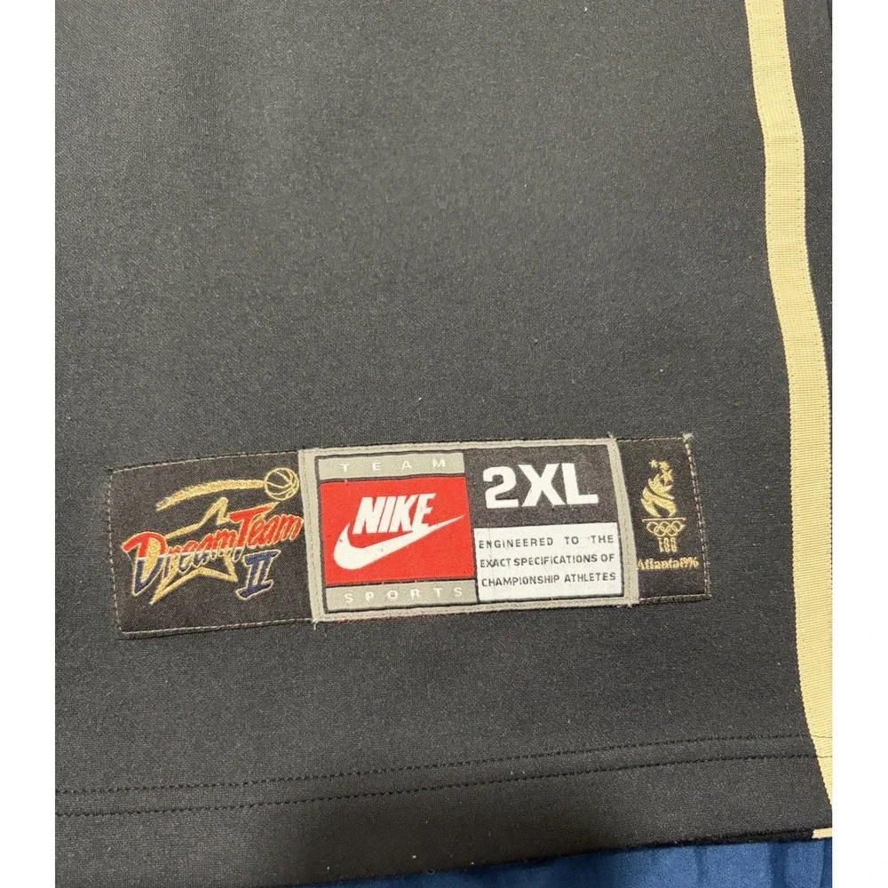 Vintage 1996 Authentic Nike USA Hakeem Olajuwon Basketball Jersey Black/Gold 2XL